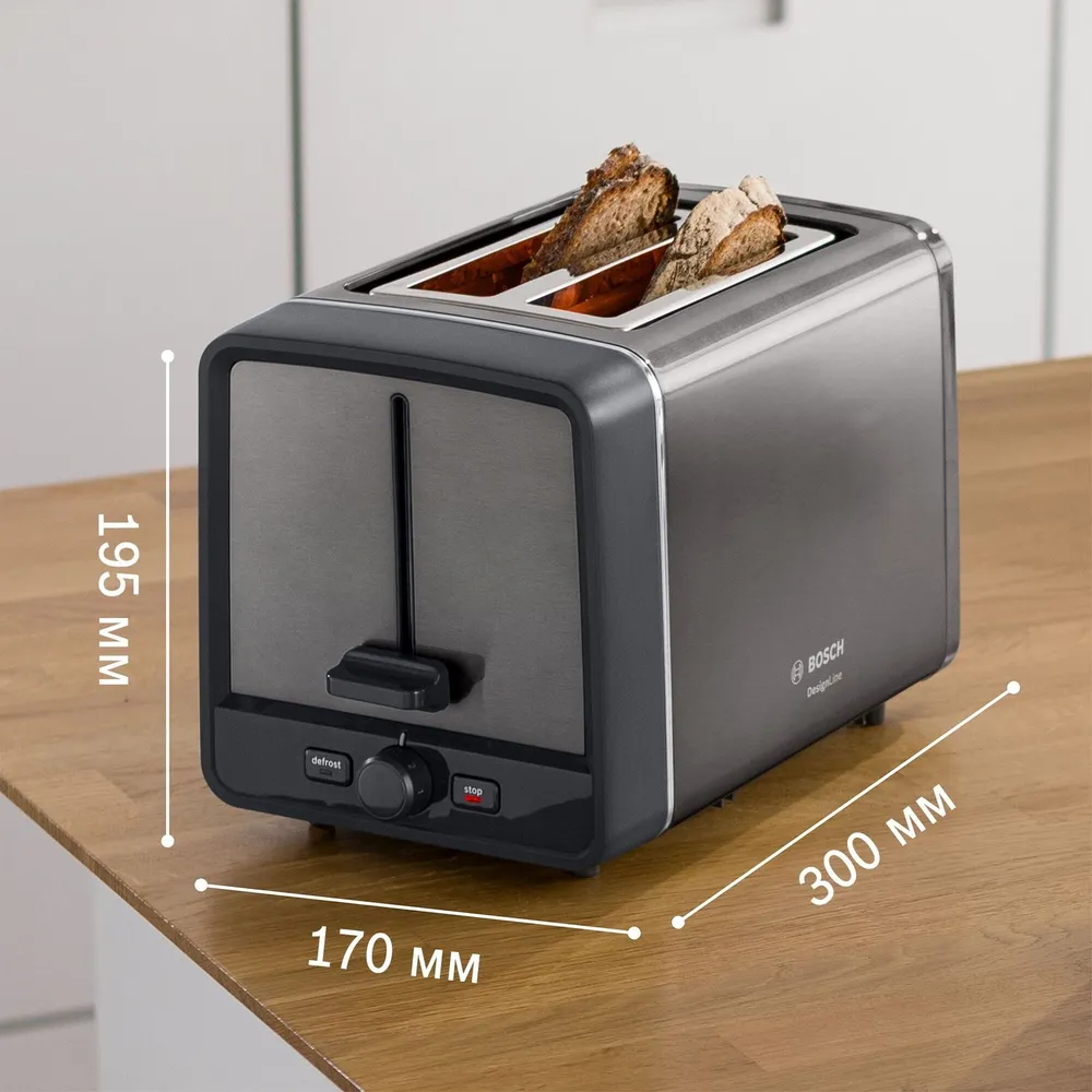 Тостер Bosch TAT5P425 серый — фотография 2
