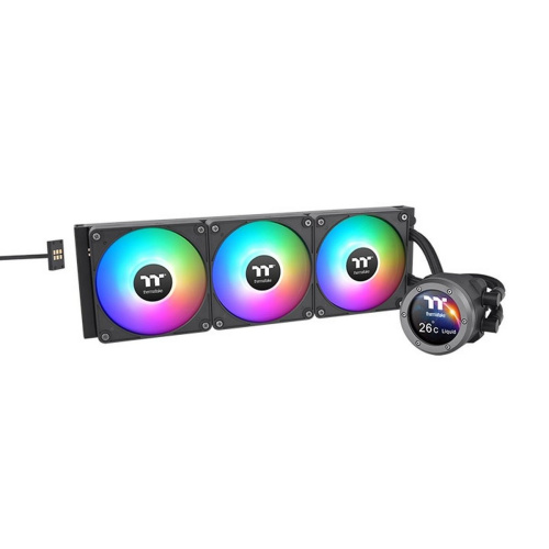СВО Thermaltake TH420 V2 Ultra EX ARGB (CL-W417-PL14SW-A) Soc-AM5/AM4/1151/1200/1700 черный 4-pin 30.7dB Al+Cu LCD Ret