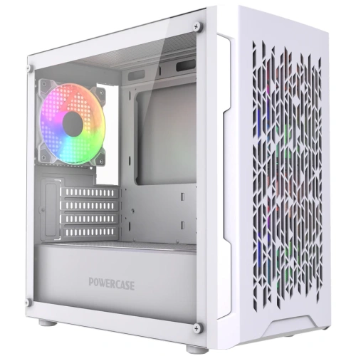 Корпус Powercase Mistral Micro D3W ARGB V2 (CMMDW-A3-V2), Tempered Glass, 2x 140mm ARGB PWM+1x 120mm ARGB PWM, белый, mATX