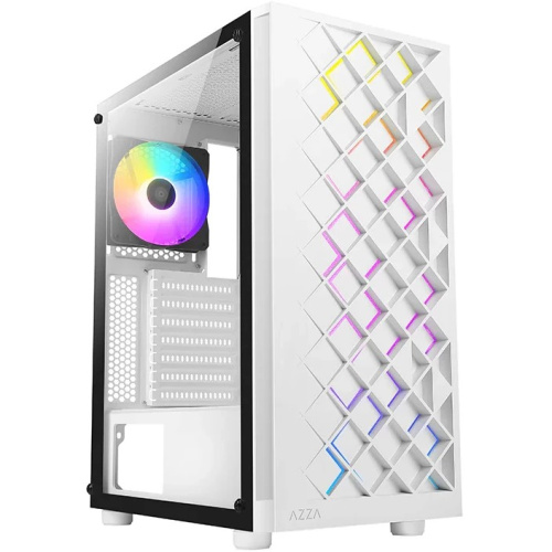 Корпус Azza Spectra белый (CSAZ-280W Spectra) без БП ATX 7x120mm 2x140mm 2xUSB2.0 1xUSB3.0 audio bott PSU