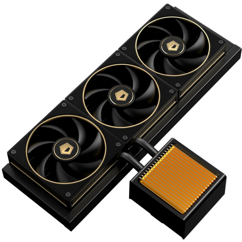 СВО ID-COOLING DX360 GDL LGA1851/1700/1200/115X/AM4/AM5 (TDP 350W, PWM, Triple Fan 120mm, черно-золотой) RET