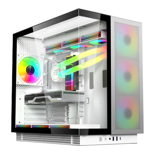 Корпус ACD Phantom 100 (AH-SI1GC-000) ATX, Type-C + 2XUSB3.0+HD audio combo, 4X120mm ARGB fans+Remote control, See View case