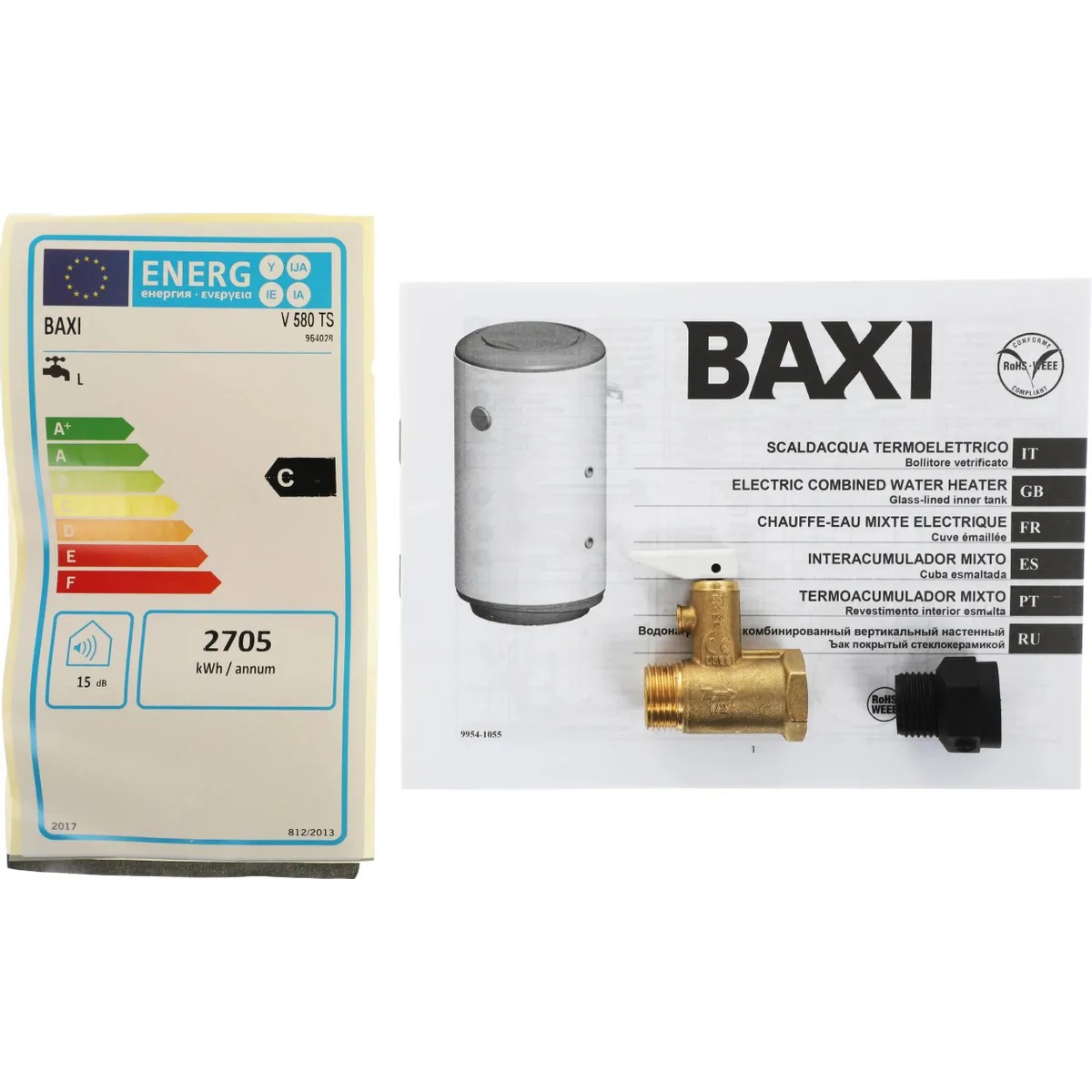 Водонагреватель Baxi V 580 TS белый — дополнительный вид 4