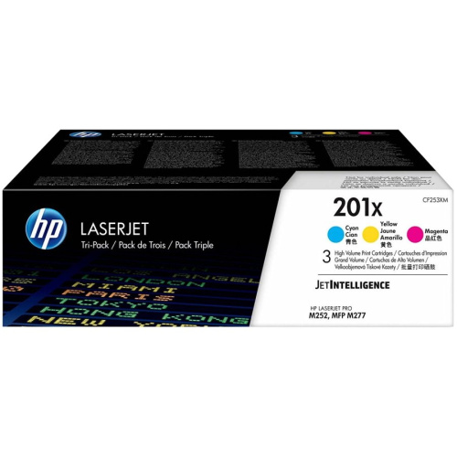 Картридж лазерный HP 201X CF253XM голубой/пурпурный/желтый набор (2300стр.) для HP LJ M252/M277