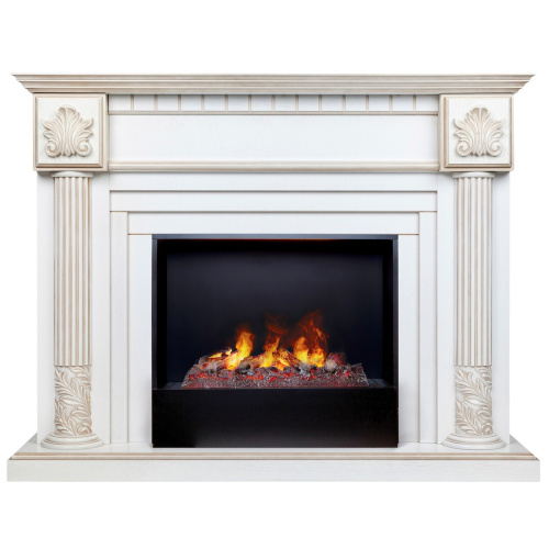 Электрокамин RealFlame Imperia 26/33 WT белый дуб с золотой патиной с очагом 3D Cassette 630