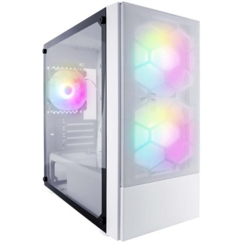 Корпус 1STPLAYER Firebase X4-M X4-M-WH-2F1P-W-1F1-W White mATX TG / 1x120mm & 2x140mm LED fans inc