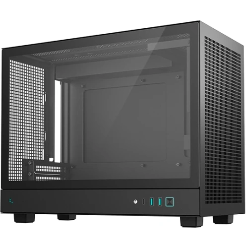 Корпус Deepcool CH160 Plus без БП, боковое окно (закаленное стекло), черный, Micro ATX/Mini-ITX