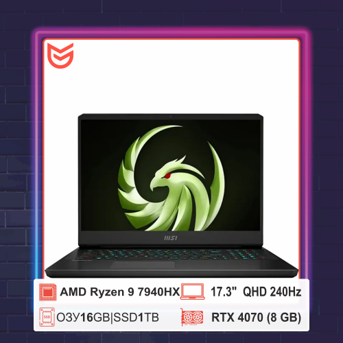 Msi alpha 17.3 240 Hz/amd ryzen 9 7940Hx/ RTX 4070 8GB/16HB/1TB