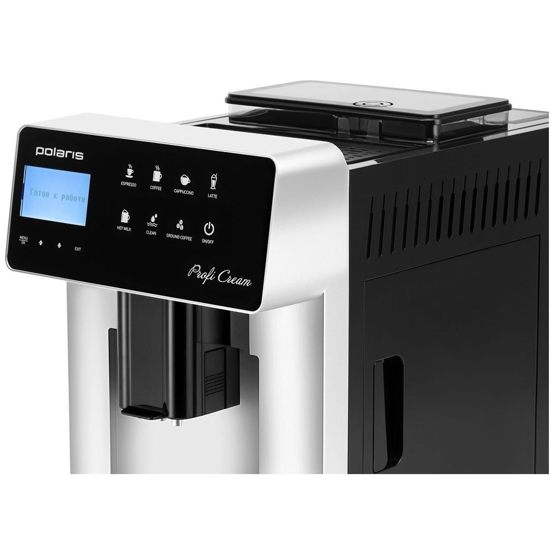 Кофемашина Polaris PACM 2055AC черный/серебристый — фотография 4