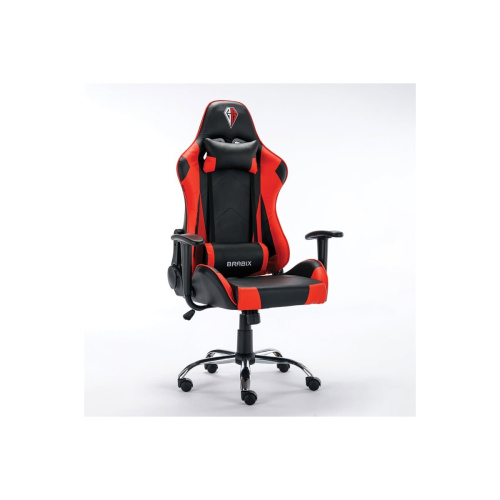 Кресло игровое BRABIX Hunter GM-130 (532797) экокожа, черное/красное