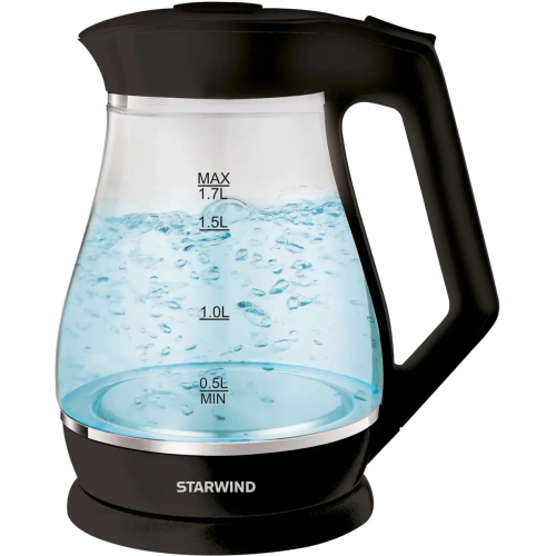 Электрочайник Starwind SKS2035 черный стекло/пластик
