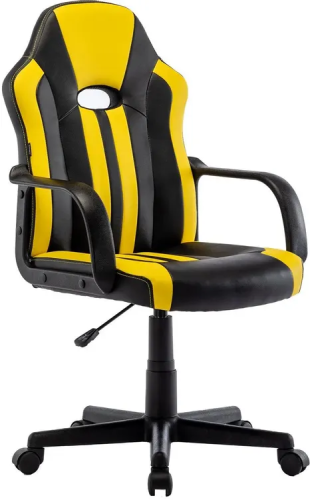 Кресло игровое BRABIX Stripe GM-202 (532510) экокожа, черное/желтое