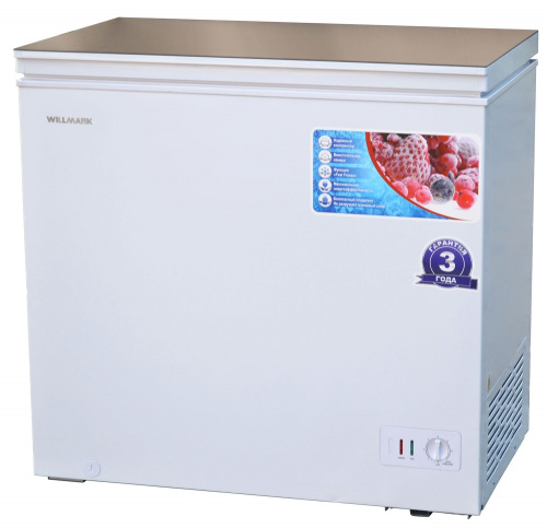 Морозильный ларь Willmark CF-250G белый стеклянная крышка, 211л