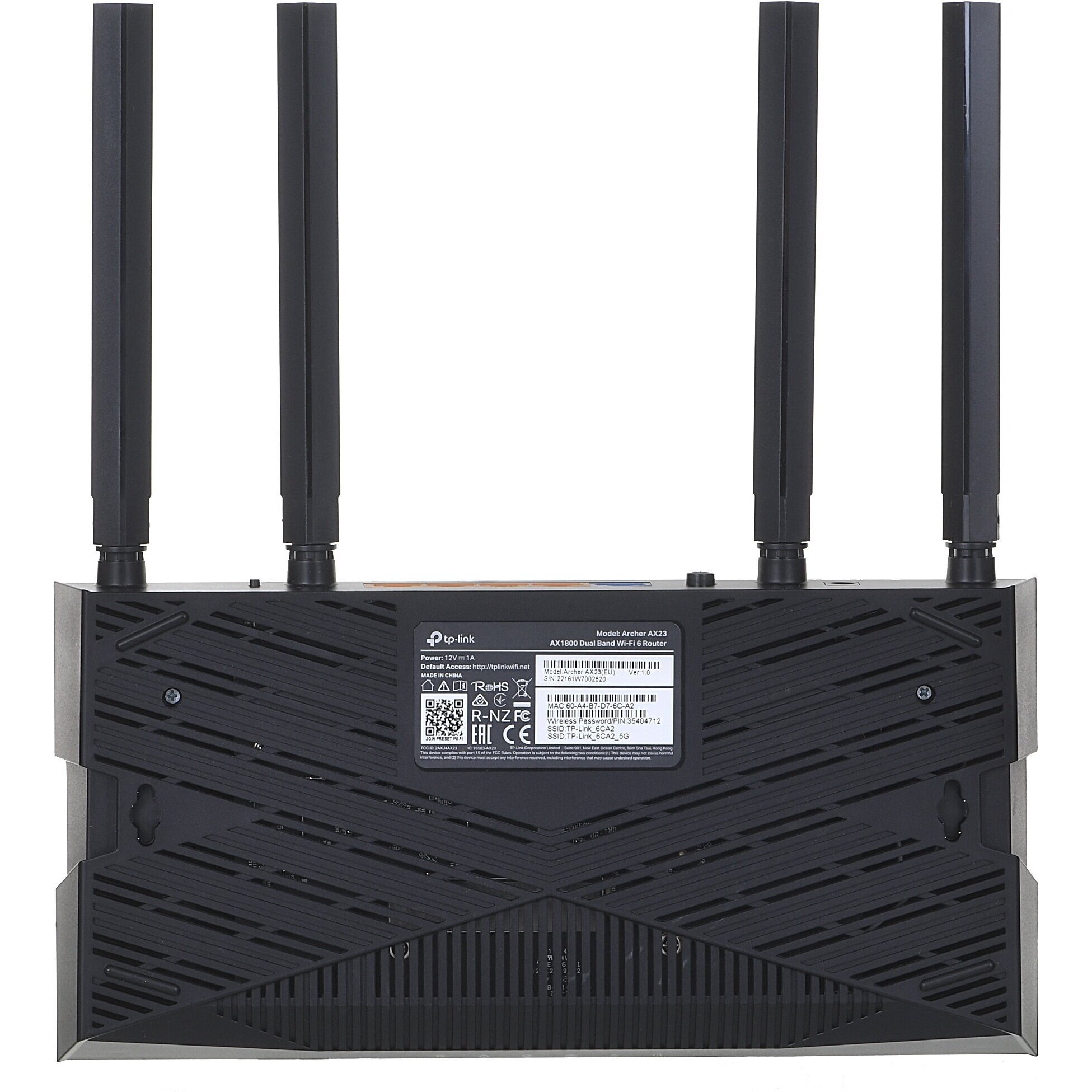 Роутер TP-Link Archer AX23 AX1800 Роутер TP-Link Archer AX23 AX1800 — WAN/LAN‑порты и органы управления