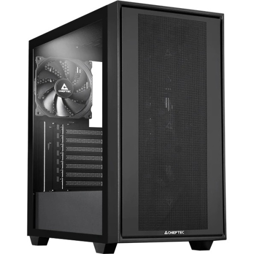 Корпус CHIEFTEC Night Hunter GS-03B-BLK-OP без БП, боковая панель из закаленного стекла, 3xPWM 140мм вентилятора спереди, 1xPWM 140мм вентилятор сзади