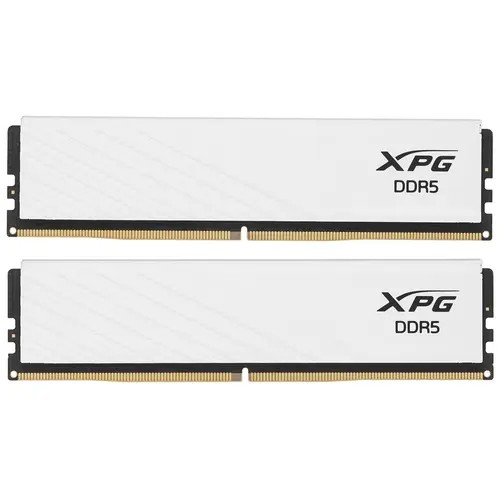 ОЗУ ADATA AX5U6400C3216G-DTLABWH DDR5 32Гб Module capacity 16Гб Количество 2 6400 МГц Радиатор Множитель частоты шины 32 1.4 В белый