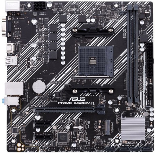 Материнская плата Asus PRIME A520M-K Soc-AM4 AMD A520 2xDDR4 mATX AC`97 8ch(7.1) GbLAN RAID+VGA+HDMI
