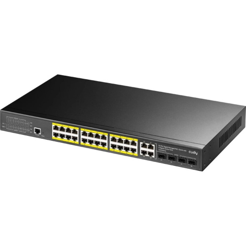 Коммутатор управляемый Cudy GS2028PS4-400W (L2) 28x1Гбит/с 4xКомбо(1000BASE-T/SFP) 24PoE 400W