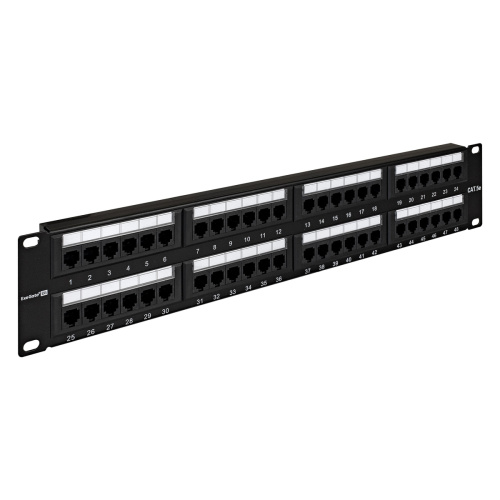 Патч-панель ExeGate EPP3-19-48-8P8C-C5e-110D (EX256753RUS) (19", UTP, 48 port, cat.5e, KRONE&110(dual IDC), 2U, RoHS, Black, RTL)