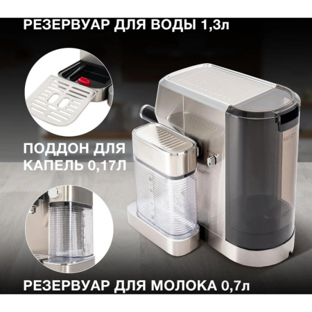 Кофеварка рожковая Hyundai HEM-9999 серебристый