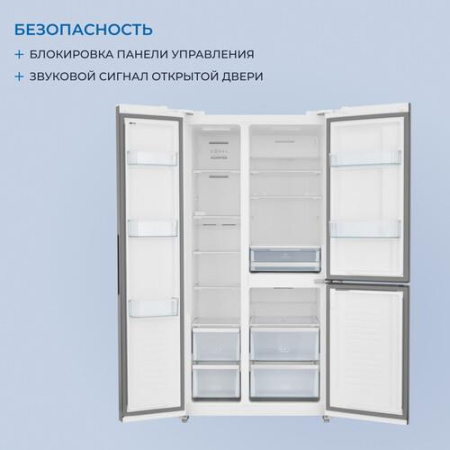 Холодильник Side by Side   ZUGEL ZRTD459GW белый
