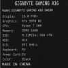 16" Ноутбук GIGABYTE GAMING A16 черный