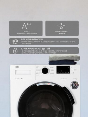 Стиральная машина Beko WSPE6H612W белый