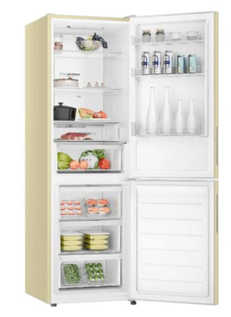 Холодильник с морозильником   Haier CEF536CCG бежевый