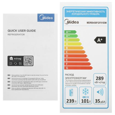 Холодильник с морозильником   Midea MDRB458FGF01IDM белый